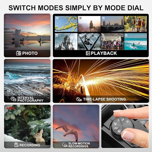 كاميرات رقمية Ture بدقة 48 ميجابكسل و4K للتصوير الفوتوغرافي مع WiFi والتحكم في التطبيقات، ومدونات فيديو لليوتيوب مع حقيبة، وكاميرا سفر مدمجة، مثالية للمستخدمين المبتدئين والمبتدئين مع عدسة ماكرو وواسعة - بطاقة 32 جيجابايت in Kuwait