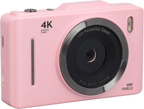 كاميرا Tangxi الرقمية 4K، كاميرا تكبير رقمي 48 ميجابكسل 16X مع شاشة عرض 2.8 بوصة، كاميرا فيديو محمولة لطيفة للسفر والطلاب (روزيت) in Kuwait