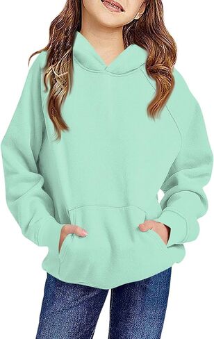 GOFULY Hoodies For Girls Cute Long Sleeve Sweatshirt Hooded Oversized Solid Boys Hoodies Casual Outfits 2-14 Years in Saudi Arabia