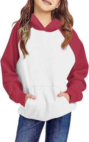 GOFULY Hoodies For Girls Cute Long Sleeve Sweatshirt Hooded Oversized Solid Boys Hoodies Casual Outfits 2-14 Years in Saudi Arabia