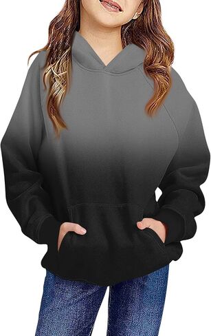 GOFULY Hoodies For Girls Cute Long Sleeve Sweatshirt Hooded Oversized Solid Boys Hoodies Casual Outfits 2-14 Years in Saudi Arabia