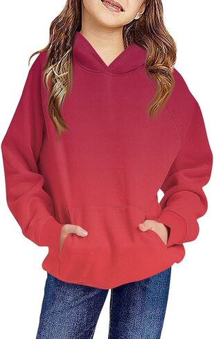 GOFULY Hoodies For Girls Cute Long Sleeve Sweatshirt Hooded Oversized Solid Boys Hoodies Casual Outfits 2-14 Years in Saudi Arabia
