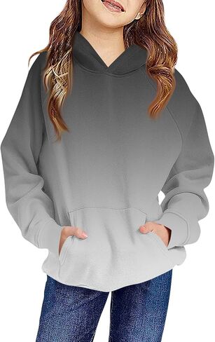 GOFULY Hoodies For Girls Cute Long Sleeve Sweatshirt Hooded Oversized Solid Boys Hoodies Casual Outfits 2-14 Years in Saudi Arabia