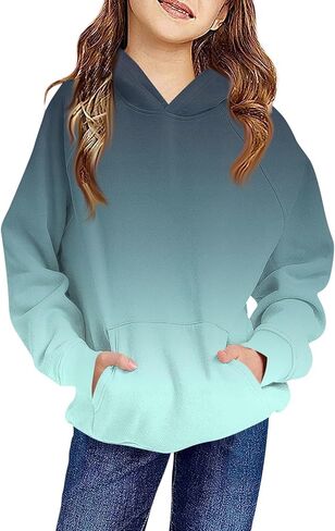 GOFULY Hoodies For Girls Cute Long Sleeve Sweatshirt Hooded Oversized Solid Boys Hoodies Casual Outfits 2-14 Years in Saudi Arabia