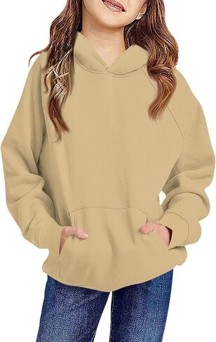 GOFULY Hoodies For Girls Cute Long Sleeve Sweatshirt Hooded Oversized Solid Boys Hoodies Casual Outfits 2-14 Years in Saudi Arabia