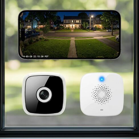 Rraycom 4MP 2.5K كاميرا نافذة لاسلكية 2 حزمة، 6S ما قبل اللف، ثنائي النطاق 5G/2.4 جيجا هرتز واي فاي كاميرات داخلية لأمن المنزل، رؤية ليلية ملونة مضادة للوهج، كشف الإنسان والحركة بالذكاء الاصطناعي، إعداد مغناطيسي بدون حفر in Kuwait