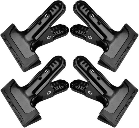 KALLORY 4pcs Heavy Duty Background Backdrop Clamps Powerful Photography Cloth Clips Black Metal Fixed Clamp for Photo Studio Backdrop Support in Kuwait
