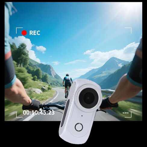 Yunseity Flip Screen Action Camera 4K Magnetic Detachable Camera Wireless Magnetic Action Detachable with 2in Touch Screen 48MP 4K Video for Vlogging Cycling (White) in Saudi Arabia