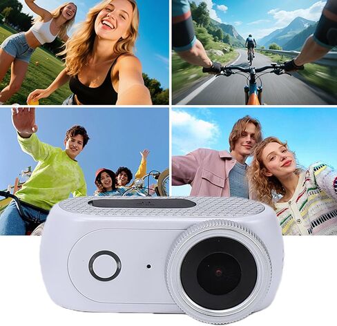 Yunseity Flip Screen Action Camera 4K Magnetic Detachable Camera Wireless Magnetic Action Detachable with 2in Touch Screen 48MP 4K Video for Vlogging Cycling (White) in Saudi Arabia