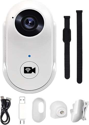 Body Camera 1080P, Wearable Action Cam, 240Min, 120° Wide Angle, Anti-Shake, 64G Card, Pet Accessories, 2.5 X 1.2 X 0.8 in in Kuwait