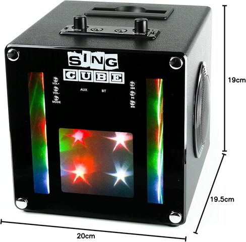 RockJam SingCube 10 Watt Rechargeable Bluetooth Lights, Microphone and Voice Changer, 10W Karaoke Machine (RJPS100) in Saudi Arabia