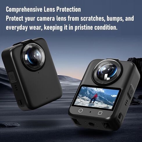 واقيات عدسة Luqeeg لكاميرا OSMO 360 البانورامية، غطاء واقٍ، واقي زجاجي مع طلاء مضاد للخدش من 5 طبقات، مشبك دوار QR وطلاء مقاوم للزيت، مثالي لـ OSMO 360 in Kuwait