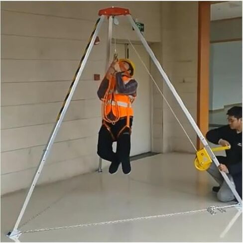 حامل ثلاثي للإنقاذ من الحرائق شديد التحمل - مجموعة إنقاذ للأماكن المحصورة من الألومنيوم قابلة للتعديل لمكافحة الحرائق في حالات الطوارئ، وعمليات الصرف الصحي ومعدات السلامة، ومعدات رفع متينة وموثوقة in Kuwait