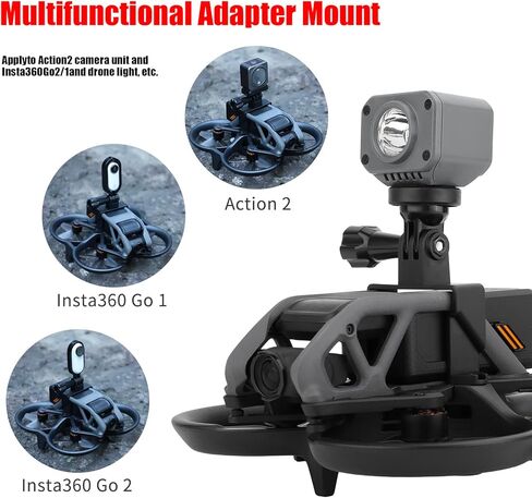 مجموعة محول Avata FPV لـ DJI Avata Drone Action 2 لـ Insta360 Go 1 Go 2 ملحقات كاميرات الحركة حامل ممتد مع وصلة علوية لولبية 1/4 in Kuwait