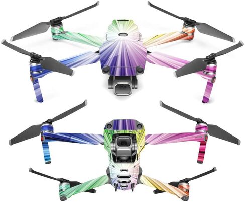 MightySkins Skin Compatible with DJI Mavic 2 Pro or Zoom - Rainbow Explosion | Protective, Durable, and Unique Vinyl Decal wrap Cover | Easy to Apply, Remove, and Change Styles | Made in The USA in Kuwait