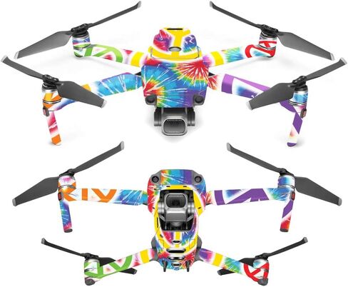 MightySkins Skin Compatible with DJI Mavic 2 Pro or Zoom - Rainbow Explosion | Protective, Durable, and Unique Vinyl Decal wrap Cover | Easy to Apply, Remove, and Change Styles | Made in The USA in Kuwait