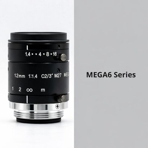 GOYO - GM6HR31214MCN عدسة بؤرية ثابتة 6 ميجابيكسل، تنسيق 2/3 بوصة، حامل C، الطول البؤري 12 مم، 170lp/مم، سلسلة MEGA6 GMHR3 in Kuwait