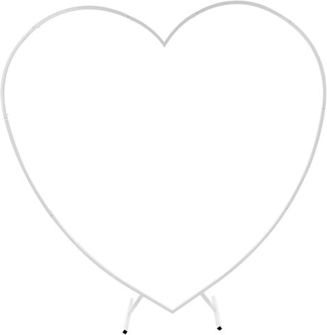 6.9FT Heart Shaped Metal Arch Backdrop Stand with Base, Love Balloon Arch Frame, Wedding Heart Arch Stand for Wedding Proposal Valentine's Day Engagement Birthday Party Baby Shower Decorations (Gold) in Kuwait
