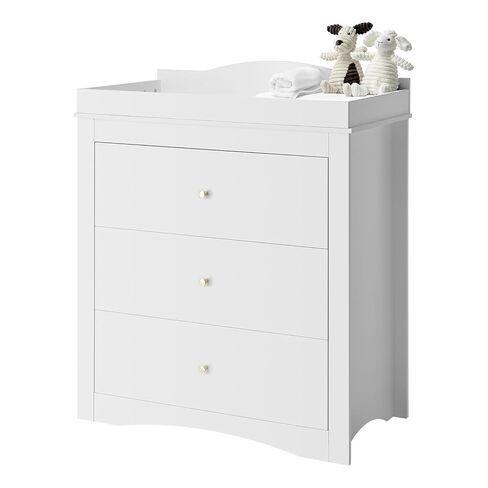 VEVOR Changing Table Dresser, Baby Diaper Change Station with 3 Drawers, Multi-Functional Modern Changing Table Dresser with Storage Organizer Nursery for Children's Room, White in Kuwait