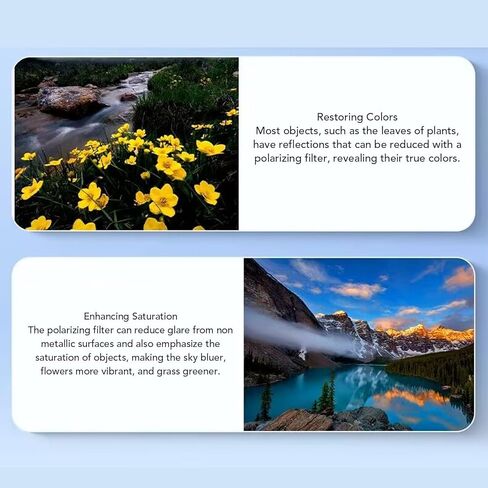 Gugxiom 52mm CPL Phone Camera Lens Filter with Clip, Circular Polarizer for Smartphone Photography, Reduce Glare Reflections Enhance Color Contrast, Rotating Polarizing Filter in Kuwait