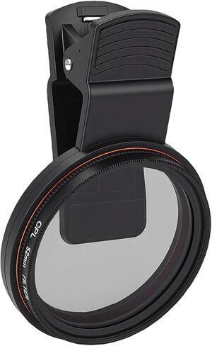 Gugxiom 52mm CPL Phone Camera Lens Filter with Clip, Circular Polarizer for Smartphone Photography, Reduce Glare Reflections Enhance Color Contrast, Rotating Polarizing Filter in Kuwait