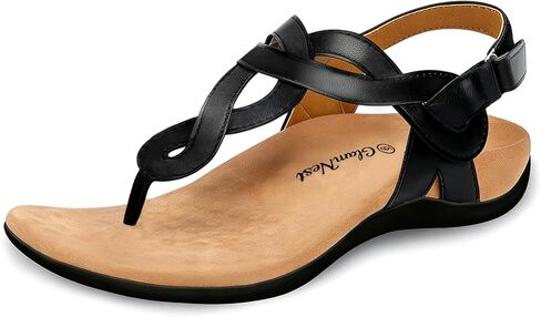 Women’s Orthopedic Arch Support Comfortable Walking Sandals, Orthotic Thong T-Strap Supportive Casual Flat Summer Sandals for Women in Saudi Arabia