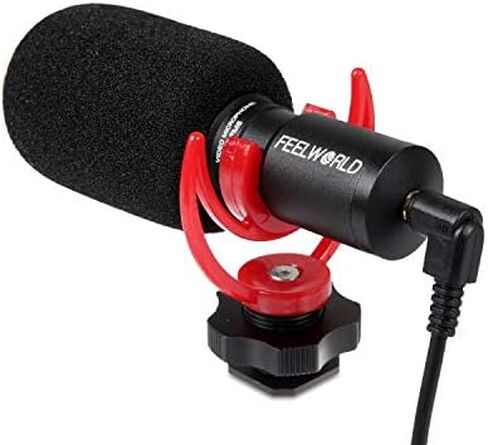 ميكروفون فيديو عالمي من Feelworld FM8 مع حامل للصدمات لميكروفون الهاتف والكاميرا مع ملحقات تقليل الغبار والضوضاء in Kuwait