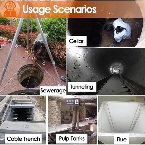 1200/1800/2600 LBS Self-Locking Rescue Tripod Kit with Winch - Foldable Manhole Entry & Confined Space Equipment for Safe Rescue Operations - Durable & Portable Tripod Set,2600LBS Winch Tripod Set in Saudi Arabia