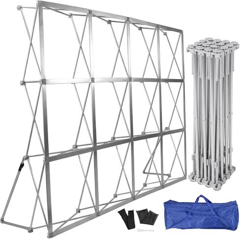 Tension Fabric Collapsible Stand with Storage Bag & Cable Ties Foldable Support Bracket Lightweight Reinforced Back Support Frame for Wedding Exhibition Events in Saudi Arabia