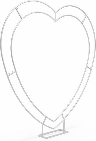 مزدوج الطبقات 6.7FT كبير معدني على شكل قلب بالون زفاف إطار قوس قابل لإعادة الاستخدام على شكل قلب خلفية حامل لحفل زفاف اقتراح خطوبة عيد الحب ديكور حفلة عيد ميلاد in Kuwait