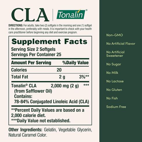 Nature's Bounty Tonalin Pills and Dietary Supplement, Diet and Body Support, 1000 mg, 50 Rapid Release Softgels (Pack of 2) in Saudi Arabia
