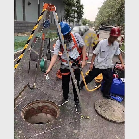 مجموعة ترايبود الإنقاذ شديدة التحمل - مثبت مساحة محصورة قابل للتعديل لكبائن السفن، وأقبية المجاري، وعمليات الإنقاذ الآمنة، ونظام حامل ثلاثي القوائم محمول، وإنقاذ عالي القوة، وواقي من السقوط بطول 10 أمتار + حزام آمن in Saudi Arabia
