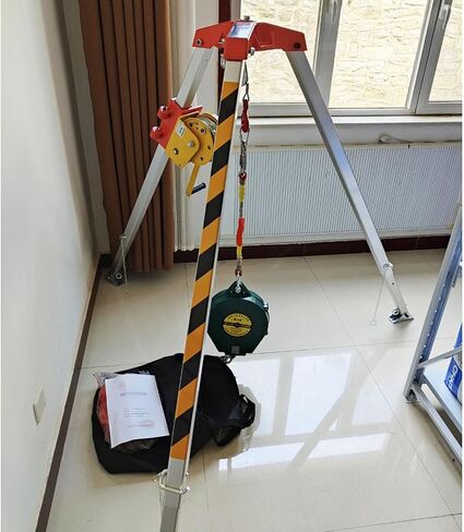 Rescue Tripod with Winch & Fall Protector - Heavy-Duty Aluminum Manhole Access Kit for Confined Space, Deep Well, Sewer Rescue,1200LBS Tripod kit in Saudi Arabia