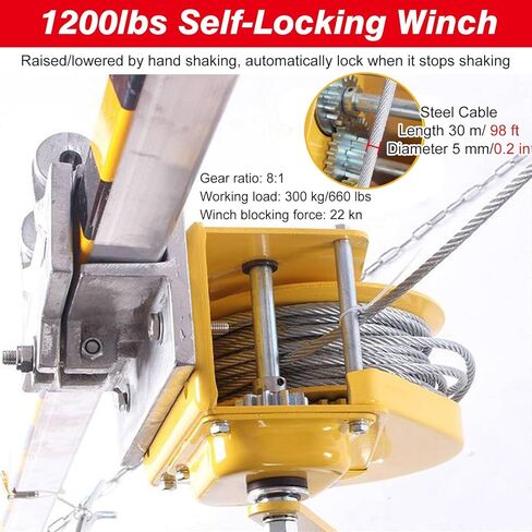 Rescue Tripod with Winch & Fall Protector - Heavy-Duty Aluminum Manhole Access Kit for Confined Space, Deep Well, Sewer Rescue,1200LBS Tripod kit in Saudi Arabia