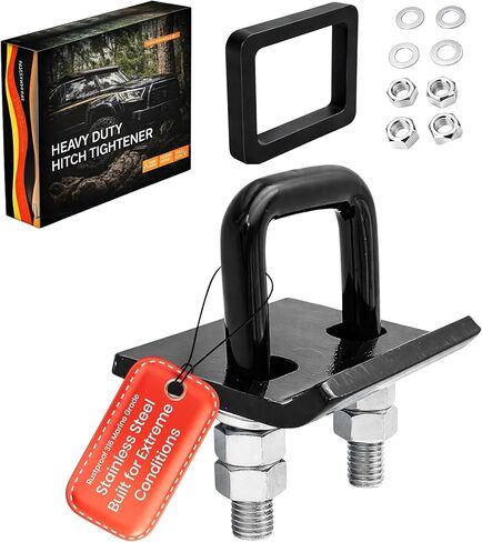 Trailer Hitch Anti Rattle Tightener for 1.25" and 2.5" | Carbon Steel, Anti Rattle Hitch Tightener 2.5 inch with Silencer Pad | Trailer Hitch Accessories Clamp & Stabilizer Rack | Safe Transporting in Saudi Arabia