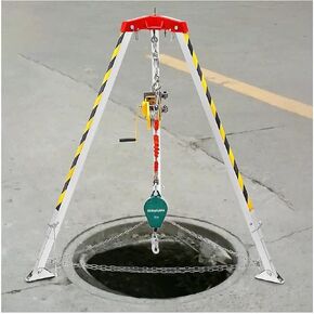 Portable Heavy-Duty Emergency Rescue Tripod with Winch, 1800Lbs Load Capacity, Stretchable Confined Space Tripod for Firefighting, Sewer & Well Pipeline Rescue,1200LBS/540KG in Kuwait