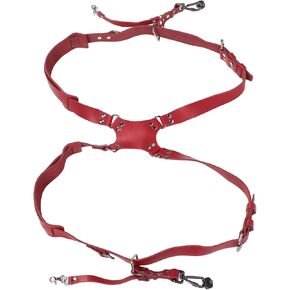 Camera Harness Shoulder Strap, Adjustable Dual Leather, Quick Release Buckles, Red - Durable Cowhide, Comfortable Support for DSLR Photographers (Red) in Kuwait