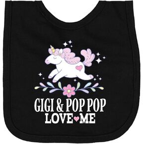 inktastic Gigi and Pop Pop Unicorn Newborn Bib in Kuwait