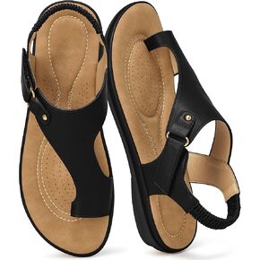 Women's Flat Sandals Summer: Orthopedic Cushioned Footbed Elastic Back Womens Sandals - Comfy Casual Walking Shoes Daily Wear in Saudi Arabia