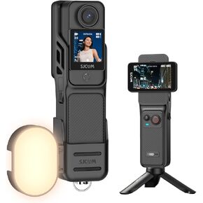 مجموعة إضاءة SJCAM C400 LED مع حامل ثلاثي القوائم، وكاميرا تسجيل فيديو لمنشئ محتوى YouTube بدقة 4K، واستخدام طاقة 7 ساعات، ومثبت 6 محاور، لمؤثري Vlogs، وشاشة تعمل باللمس 2.29 بوصة، وكاميرا جسم مقاومة للماء 30 متر، أسود in Kuwait