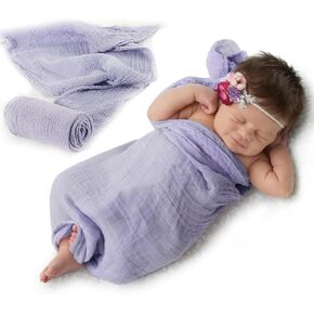 Newborn Cheesecloth Wraps 15.7 x 70.9 Inches - Soft Muslin Baby Swaddle Blanket for Newborn Photography Props in Saudi Arabia