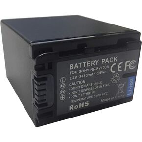 بطارية بديلة NP-FV100A متوافقة مع بطارية كاميرا الفيديو NP-FV30، NP-FV50، NP-FV50A، NP-FV70، NP-FV70A، NP-FV100، NP-FV100A، 7.4 فولت 3410 مللي أمبير في الساعة بقدرة 25 وات في الساعة in Kuwait