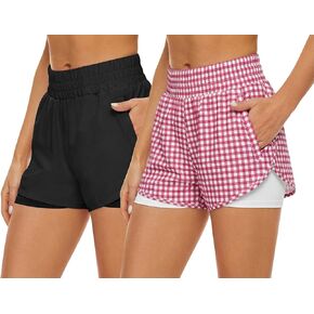 HKJIEVSHOP Women's Running Shorts Elastic High Waisted Shorts Pocket Sporty Workout Shorts Quick Dry Athletic Shorts Pants in Kuwait