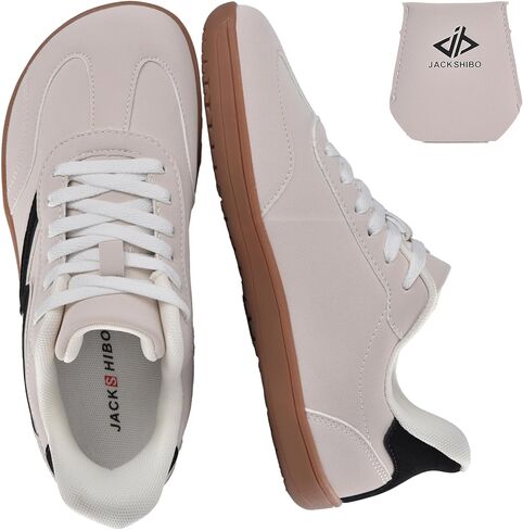 JACKSHIBO Barefoot Shoes Slip in Women Hands Free Wide Toe Box Arch Support Zero Drop Sneakers Slip on Minimalist Shoe Orthopedic Plantar Fasciitis with Metatarsal Pads and Detachable Flip Tongue in Saudi Arabia