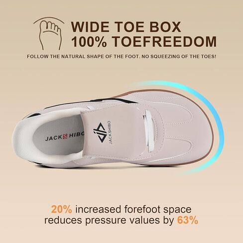 JACKSHIBO Barefoot Shoes Slip in Women Hands Free Wide Toe Box Arch Support Zero Drop Sneakers Slip on Minimalist Shoe Orthopedic Plantar Fasciitis with Metatarsal Pads and Detachable Flip Tongue in Saudi Arabia