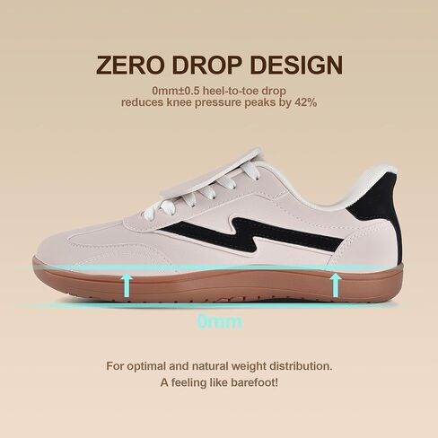 JACKSHIBO Barefoot Shoes Slip in Women Hands Free Wide Toe Box Arch Support Zero Drop Sneakers Slip on Minimalist Shoe Orthopedic Plantar Fasciitis with Metatarsal Pads and Detachable Flip Tongue in Saudi Arabia