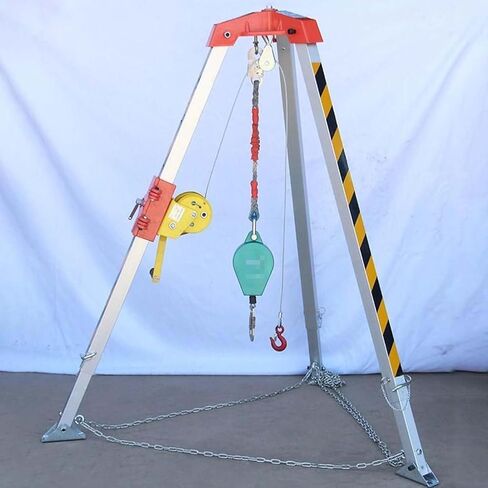 Emergency Rescue Tripod System with 1800lbs Winch - Confined Space Access, Deep Well & Aerial Work, Firefighting Rescue Equipment with Fall Protection,1800lb Tripod Rescue Kit 30m in Saudi Arabia