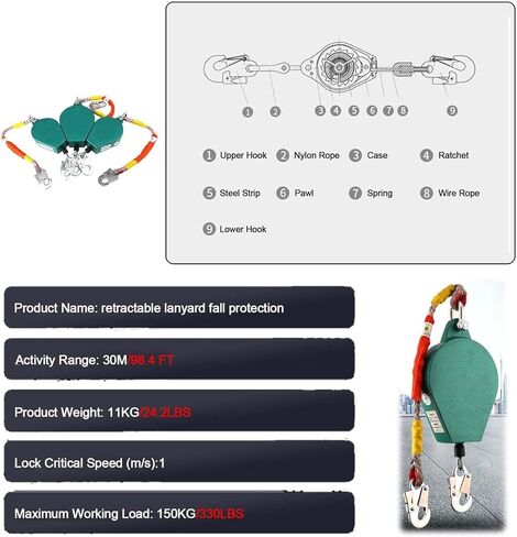 Emergency Rescue Tripod System with 1800lbs Winch - Confined Space Access, Deep Well & Aerial Work, Firefighting Rescue Equipment with Fall Protection,1800lb Tripod Rescue Kit 30m in Saudi Arabia