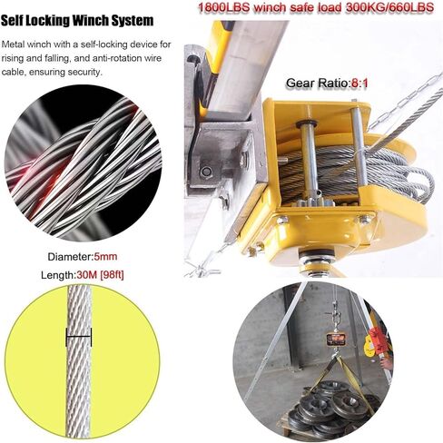 Emergency Rescue Tripod System with 1800lbs Winch - Confined Space Access, Deep Well & Aerial Work, Firefighting Rescue Equipment with Fall Protection,1800lb Tripod Rescue Kit 30m in Saudi Arabia