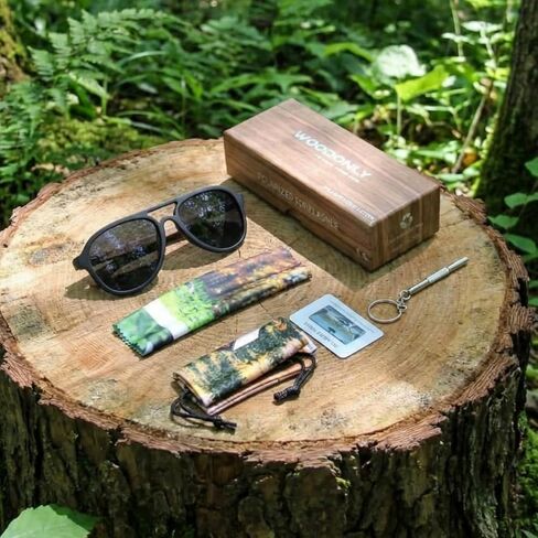 نظارات شمسية مستقطبة خشبية من WOODONLY - ظلال خشبية بنمط مصمم للرجال والنساء في أعياد الميلاد وهدايا عيد الميلاد in Kuwait